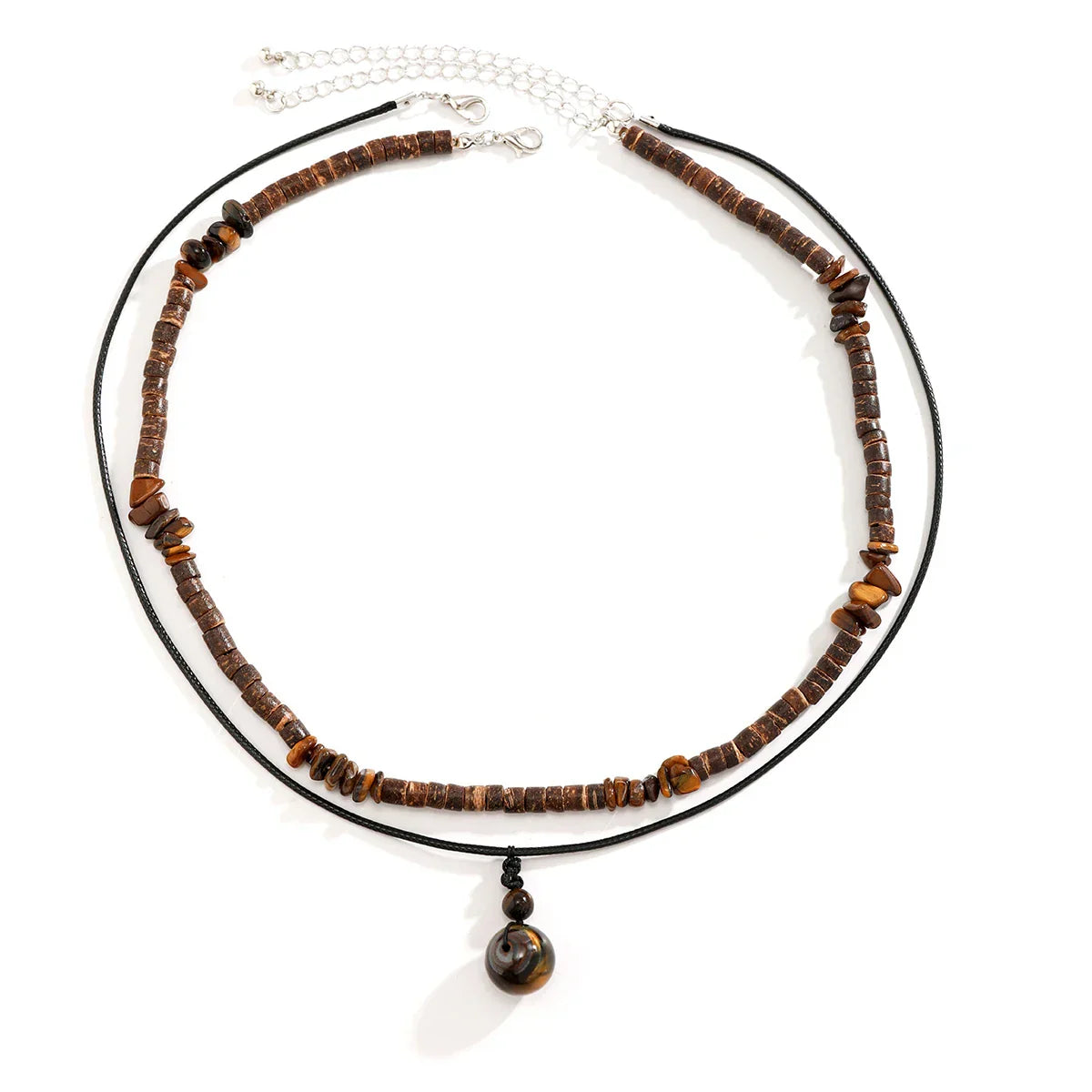 Collier Homme Bois Perles